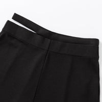 Ther. Black Wool Cutout Trousers | MADA IN CHINA