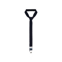 THREE QUARTERS Black Knitted Neck Tie | MADA IN CHINA
