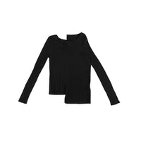 FENGYI TAN Black Knitted Shirt With Necklace Decoration | MADA IN CHINA