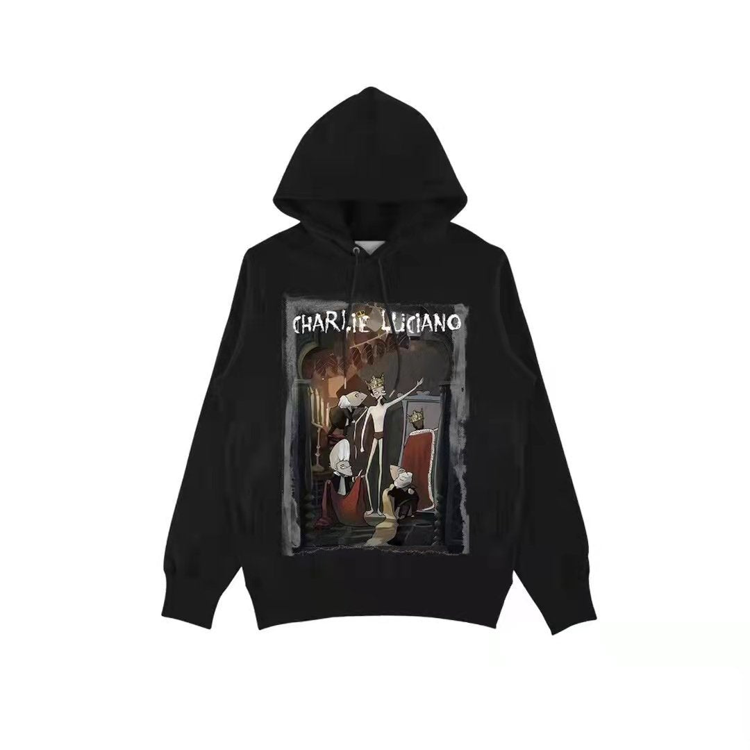 Charlie Luciano Emperor's New Clothes Print Hoodie Black
