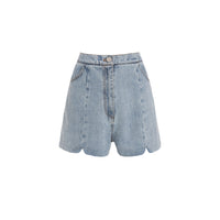 MARK GONG Denim Structured Slim Fit Shorts | MADA IN CHINA
