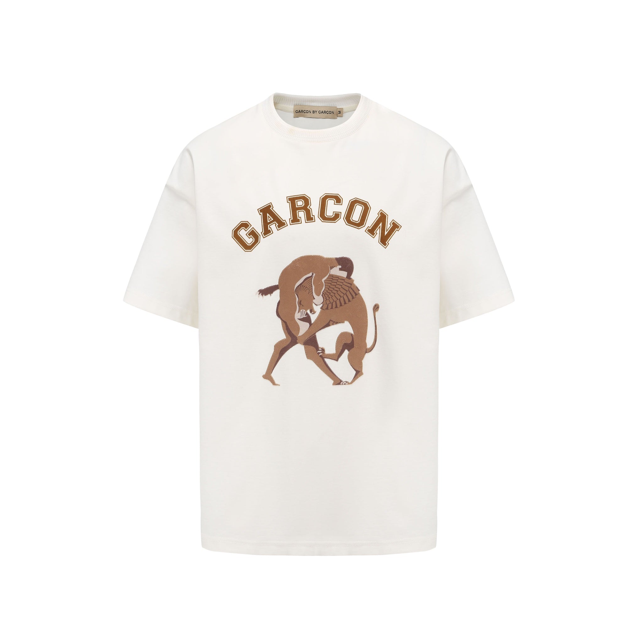 GARCON BY GARCON Flocked Lion Junior short-sleeved T-shirt White