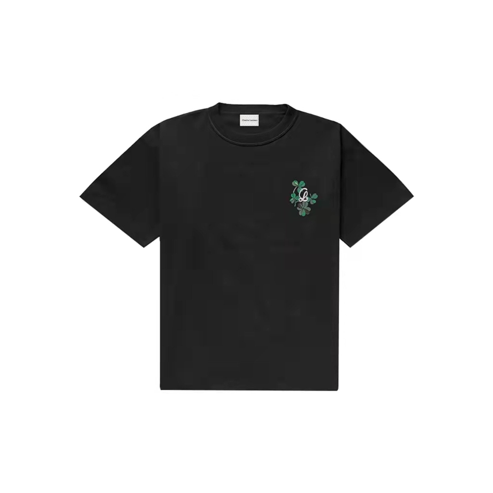 CHARLIE LUCIANO Four-Leaf Clover Logo Print T-Shirt Black | MADA IN CHINA
