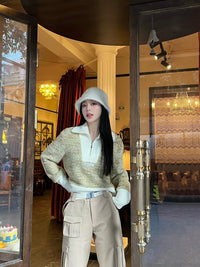 Alexia Sandra Green Knitted Cardigan Polo | MADA IN CHINA