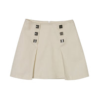CALVIN LUO White Square Screw Lock A-line Skirt | MADA IN CHINA