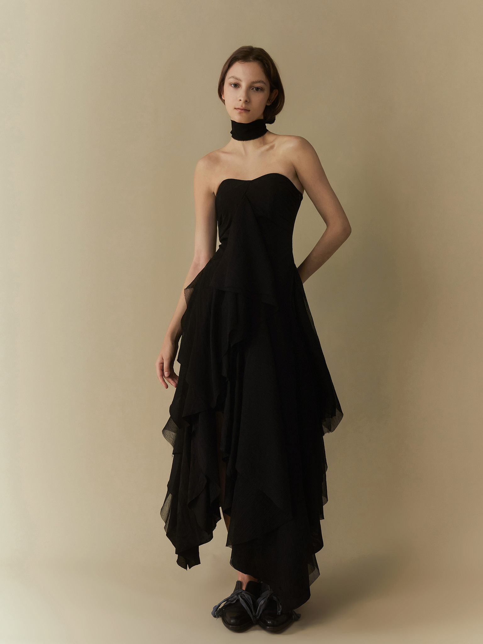 Black Layering Bandeau Dress
