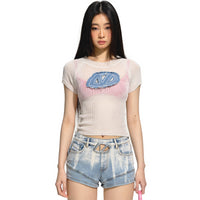 Slim Fit Jersey Embroidered Short T-Shirt White