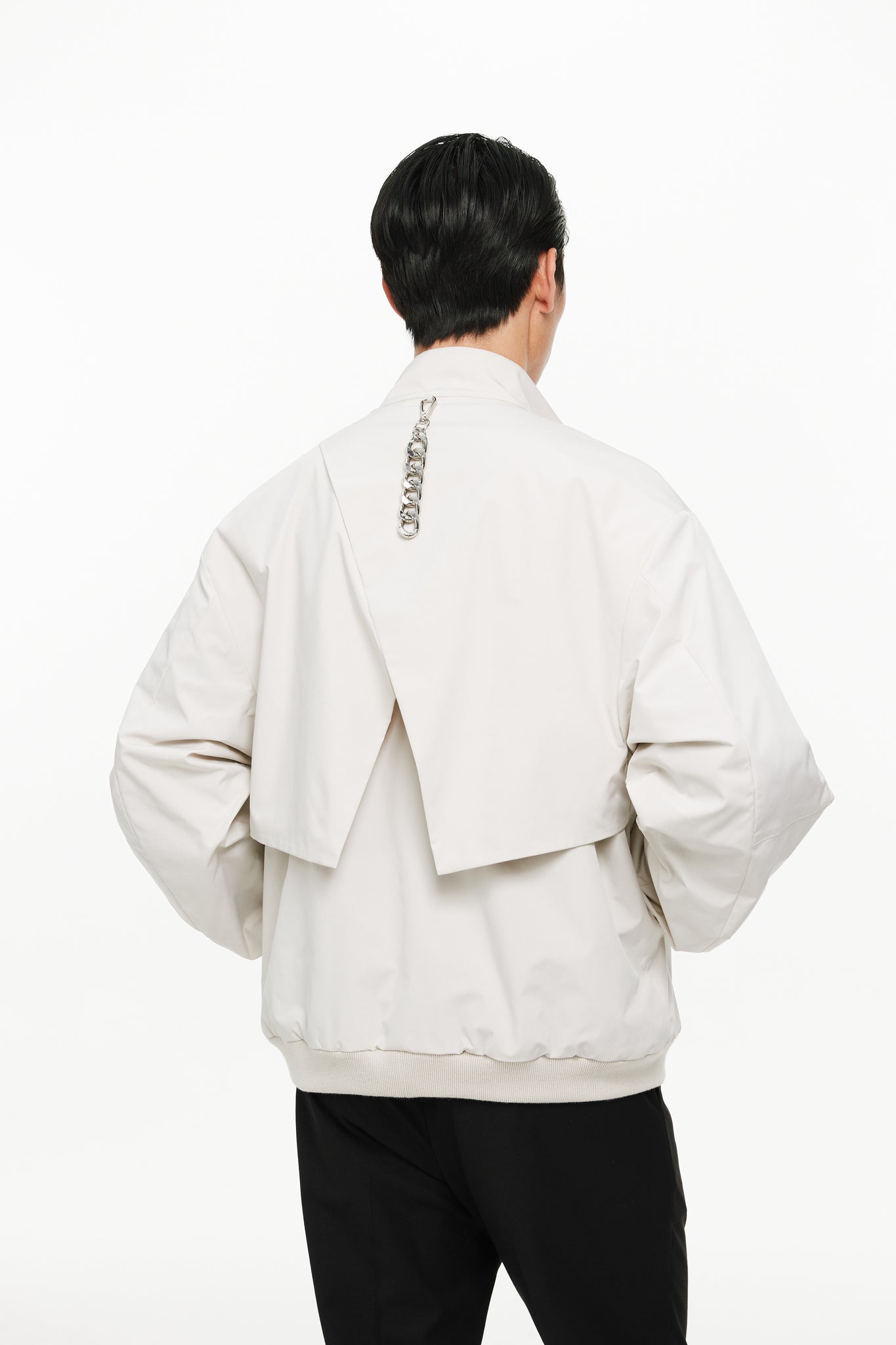 Khaki Irregular Patchwork Harrington Jacket