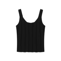 Lace Openwork Knit Vest in Black
