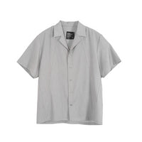 Structured Line Draped Short Sleeve Shirt Gray