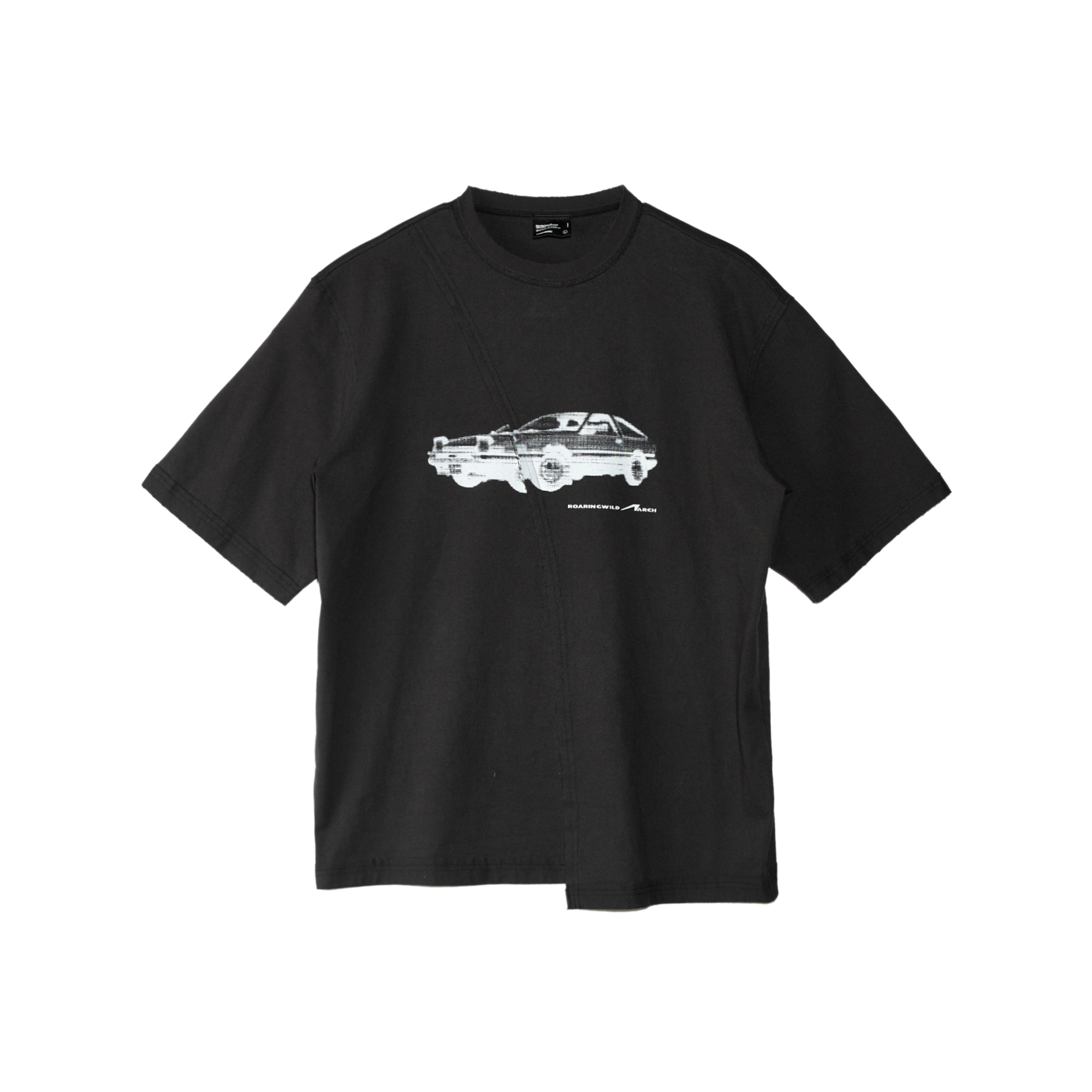 Slash Cut AE86 Printed T-Shirt Black