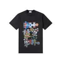 Black Cute Puzzle Vintage Short-Sleeved T-Shirt