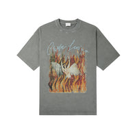 Gray Fire Angel Vintage Short-Sleeved T-Shirt