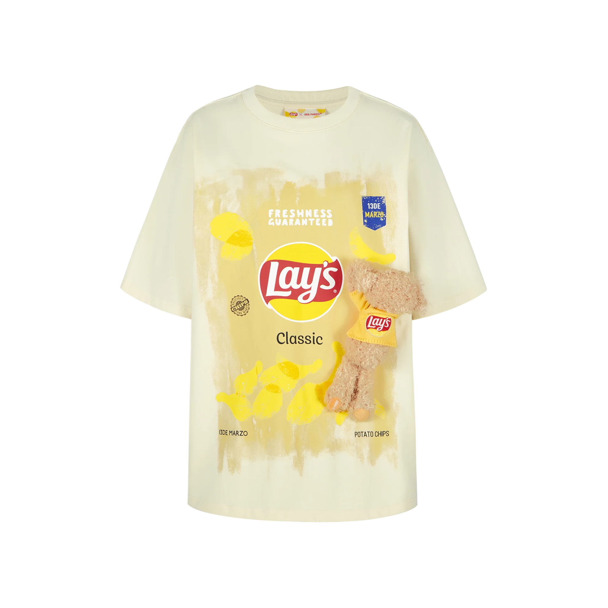 Yellow Lay's Crayon Drawing T-shirt
