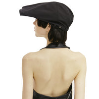 Square-Brimmed Ducktail Hat Black