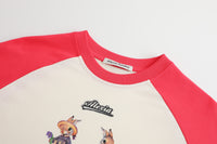 White And Red Bunnies Raglan T-Shirt