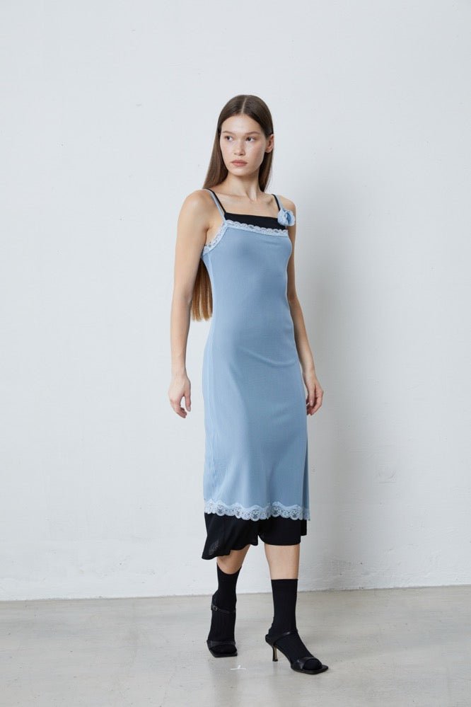 FENGYI TAN Acetate Gauze Lace Two-piece Dress | MADA IN CHINA