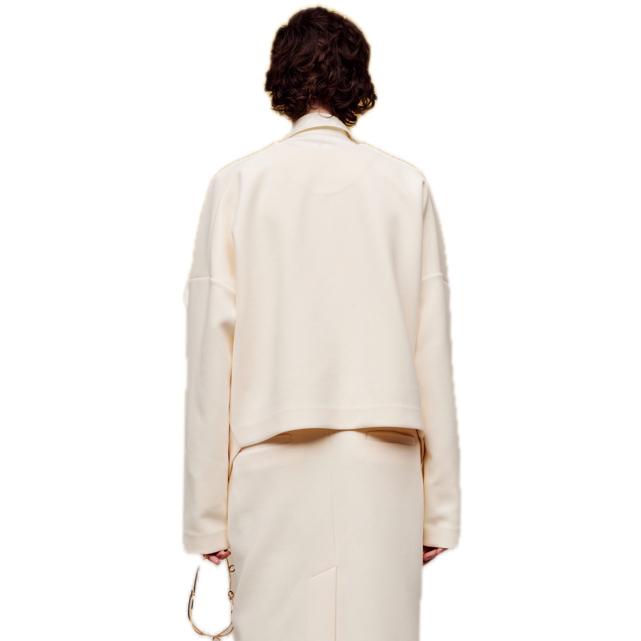 ilEWUOY Air Layer Cardigan Coat in White | MADA IN CHINA