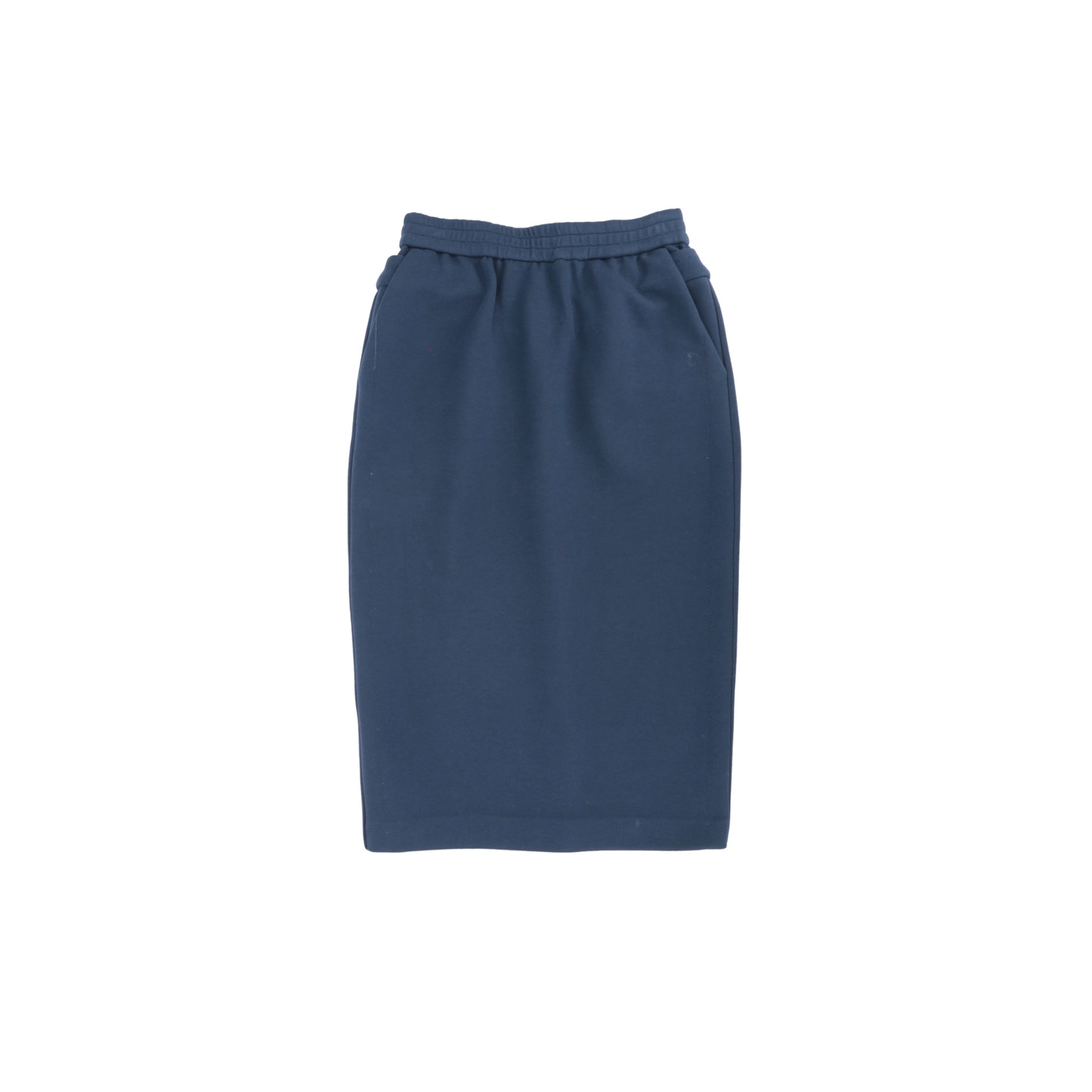 ilEWUOY Air Layer Double Waist Skirt in Dark Blue | MADA IN CHINA