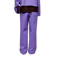 ilEWUOY Air Layer Double Waist Wide-leg Sweatpants in Purple | MADA IN CHINA