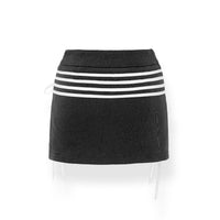 NAWS Appliqued Striped Color - Crossing Sports Skirt Black | MADA IN CHINA