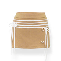 NAWS Appliqued Striped Color - Crossing Sports Skirt Brown | MADA IN CHINA