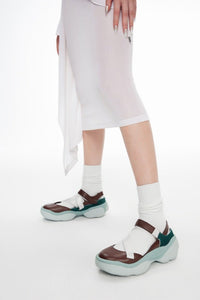 LOST IN ECHO Asymmetrical Shaped Thick - soled Sports Sandals in Brown | MADA IN CHINA