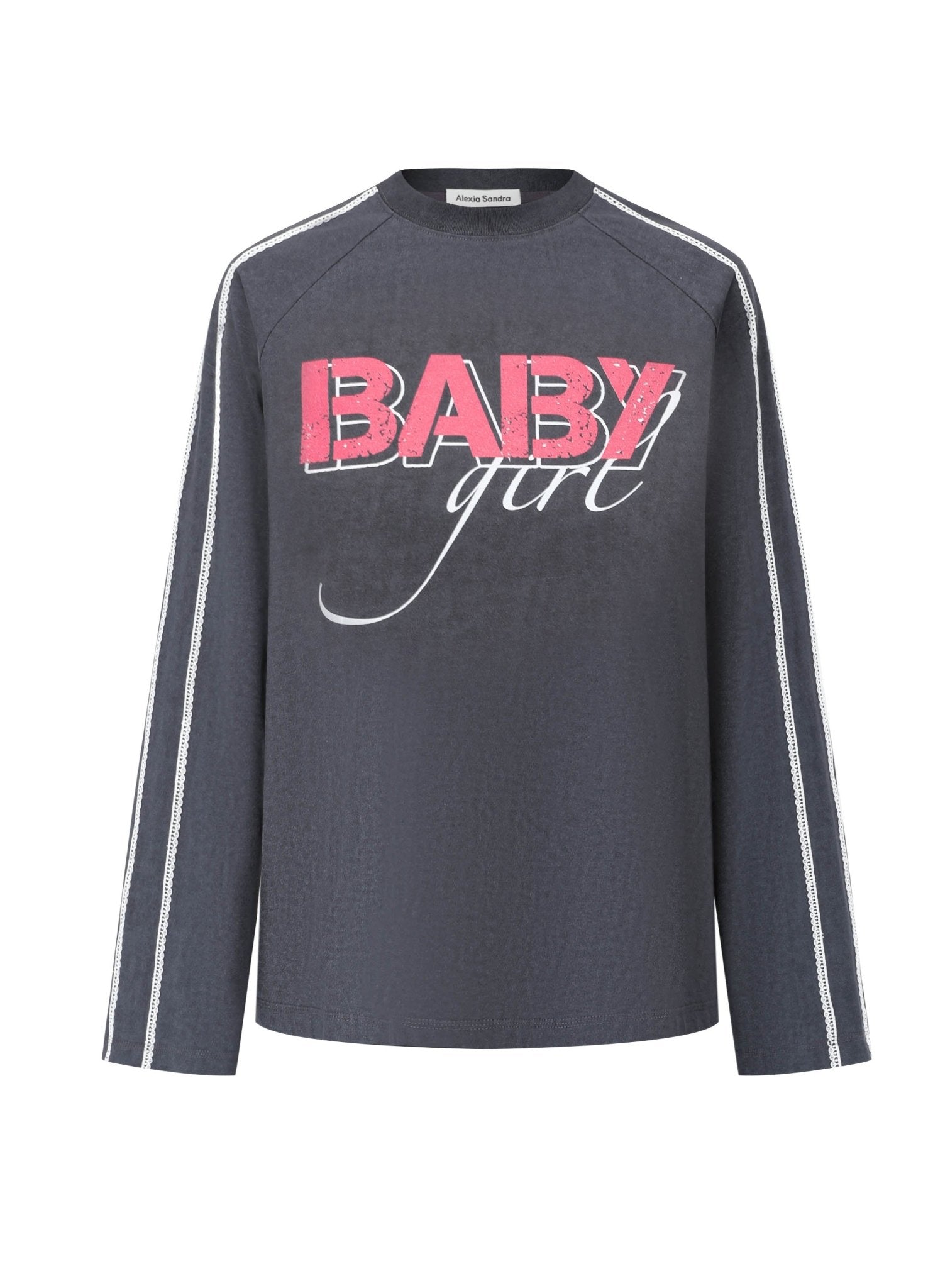 ALEXIA SANDRA Baby Girl Lace Long Sleeve T - shirt in Black | MADA IN CHINA