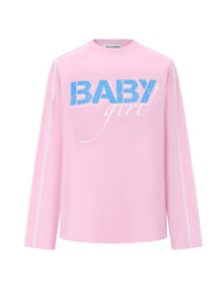 ALEXIA SANDRA Baby Girl Lace Long Sleeve T - shirt in Pink | MADA IN CHINA