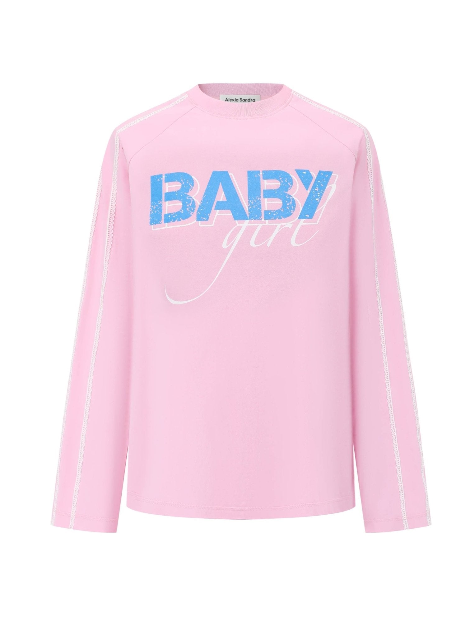 ALEXIA SANDRA Baby Girl Lace Long Sleeve T - shirt in Pink | MADA IN CHINA