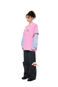 Alexia Sandra Baby Girl Zipper Long Sleeve T - Shirt in Pink | MADA IN CHINA