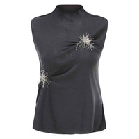 ARTE PURA Beaded Wool Knitted Vest In Grey | MADA IN CHINA