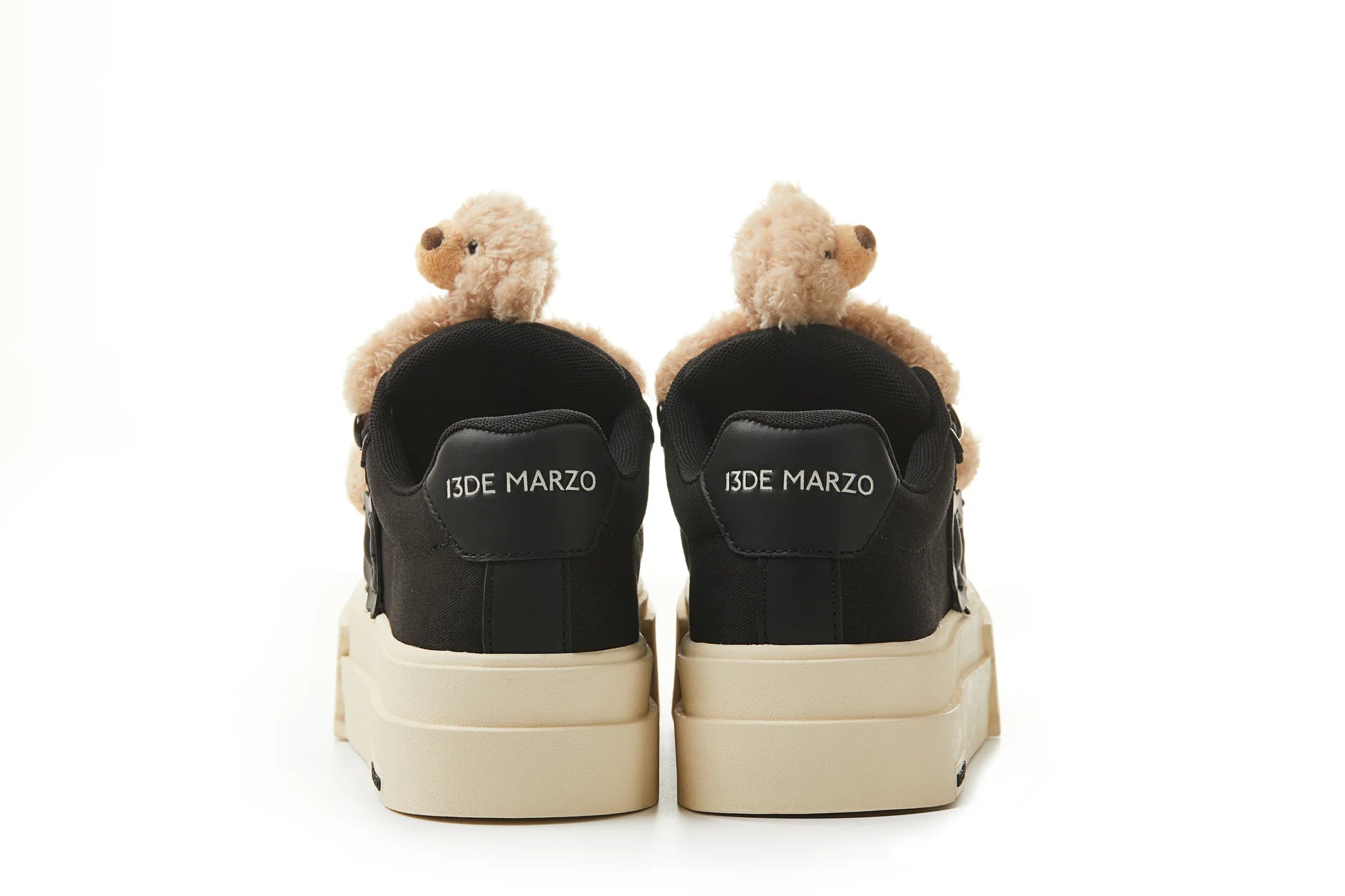 13DE MARZO Bear Platform Sneakers Black | MADA IN CHINA