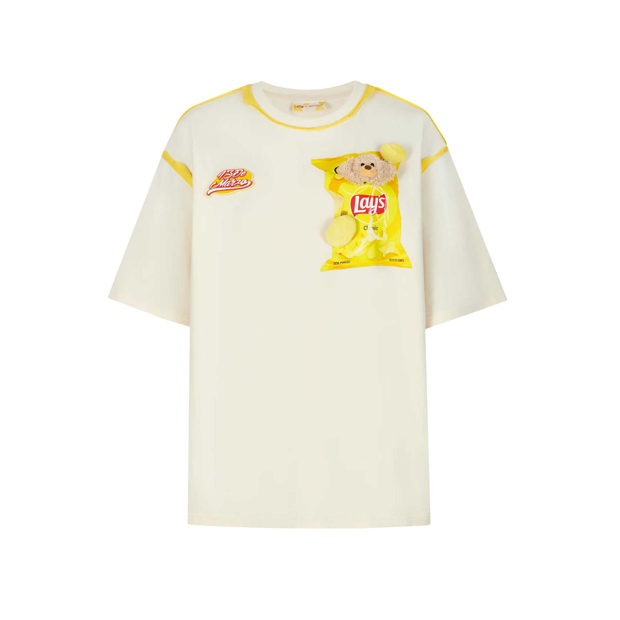 13DE MARZO Beige Lay's Flavor Bear T - shirt | MADA IN CHINA
