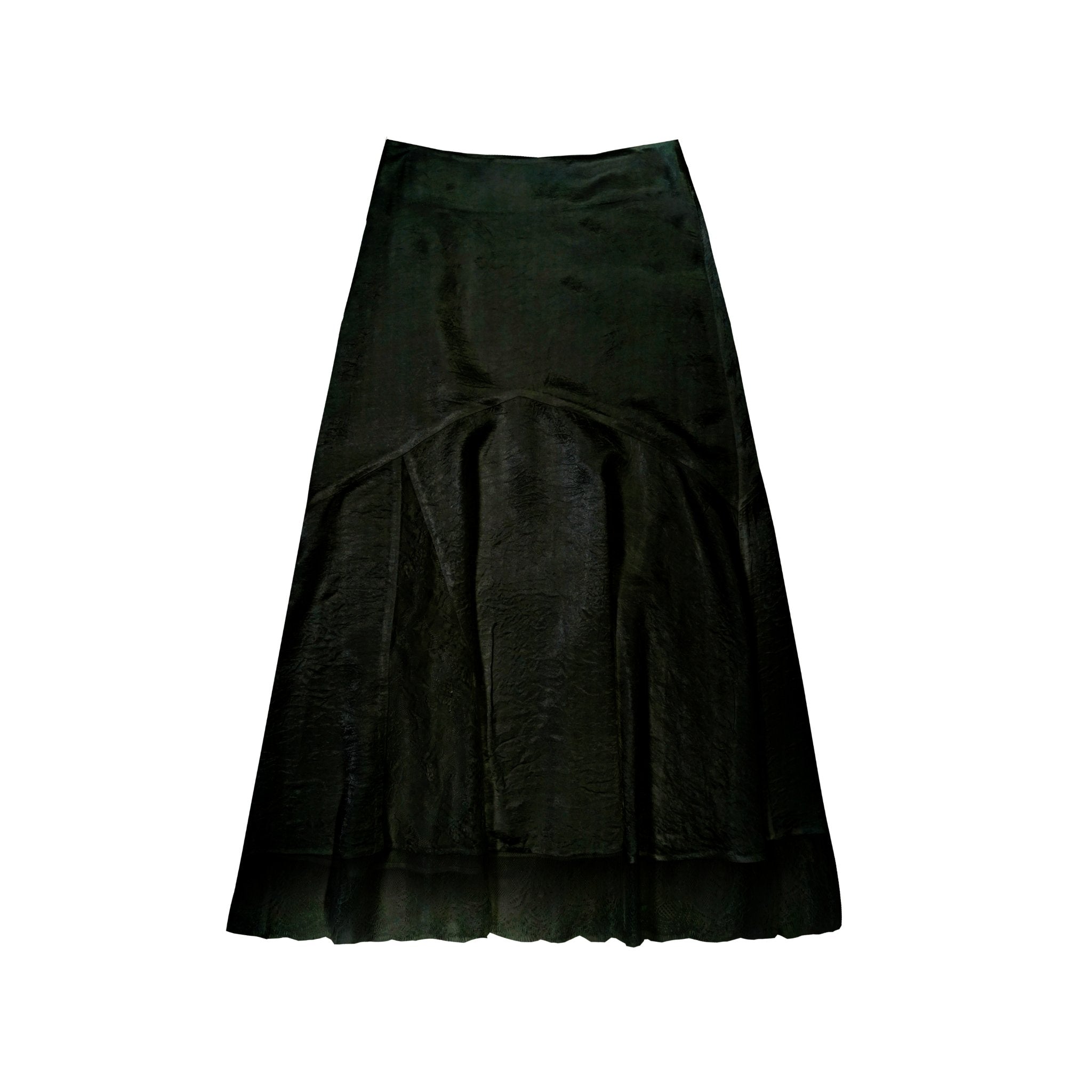 FENGYI TAN Black Acetate Lace Skirt | MADA IN CHINA