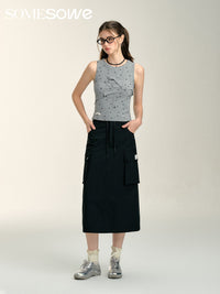 SOMESOWE Black Cargo Skirt | MADA IN CHINA