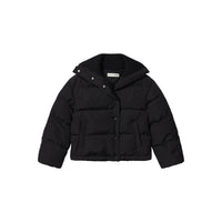 CPLUS SERIES Black Down Jacket with Logo Prints and Rib Details | MADA IN CHINA