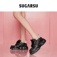 Sugar Su Black Glossy Butterfly Board Shoes | MADA IN CHINA