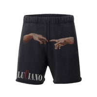 CHARLIE LUCIANO Black Hand of God Vintage Shorts | MADA IN CHINA