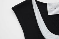 Maca Kaka Black Knitted Vest Dress | MADA IN CHINA