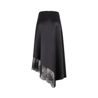 THREE QUARTERS Black Lace Patchwork Irregular Half - Length Skirt | MADA IN CHINA
