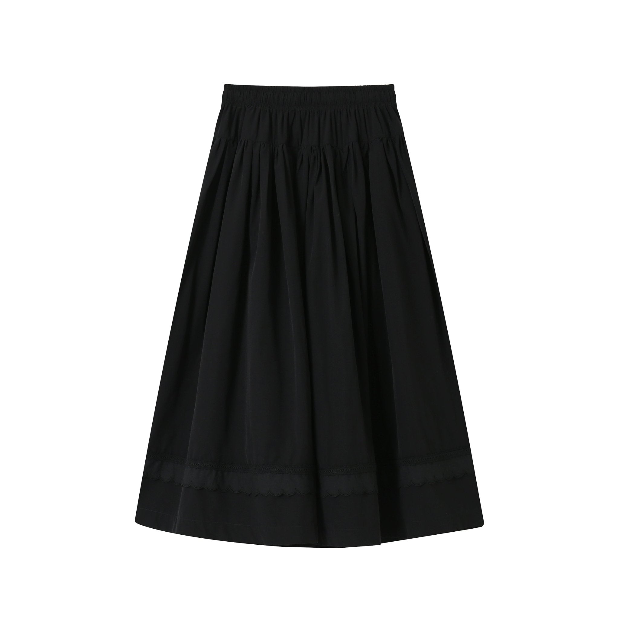 SOMESOWE Black Lace Splicing Airy Skirt | MADA IN CHINA