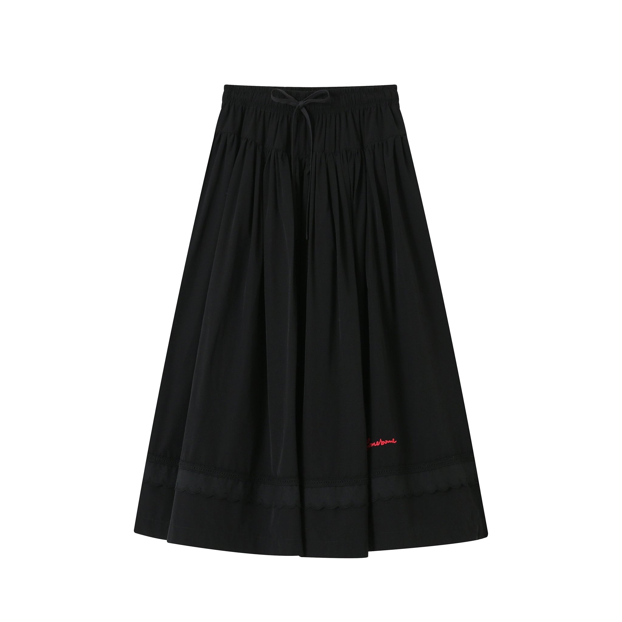 SOMESOWE Black Lace Splicing Airy Skirt | MADA IN CHINA