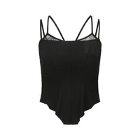 ELYWOOD Black Lace Striped Camisole | MADA IN CHINA