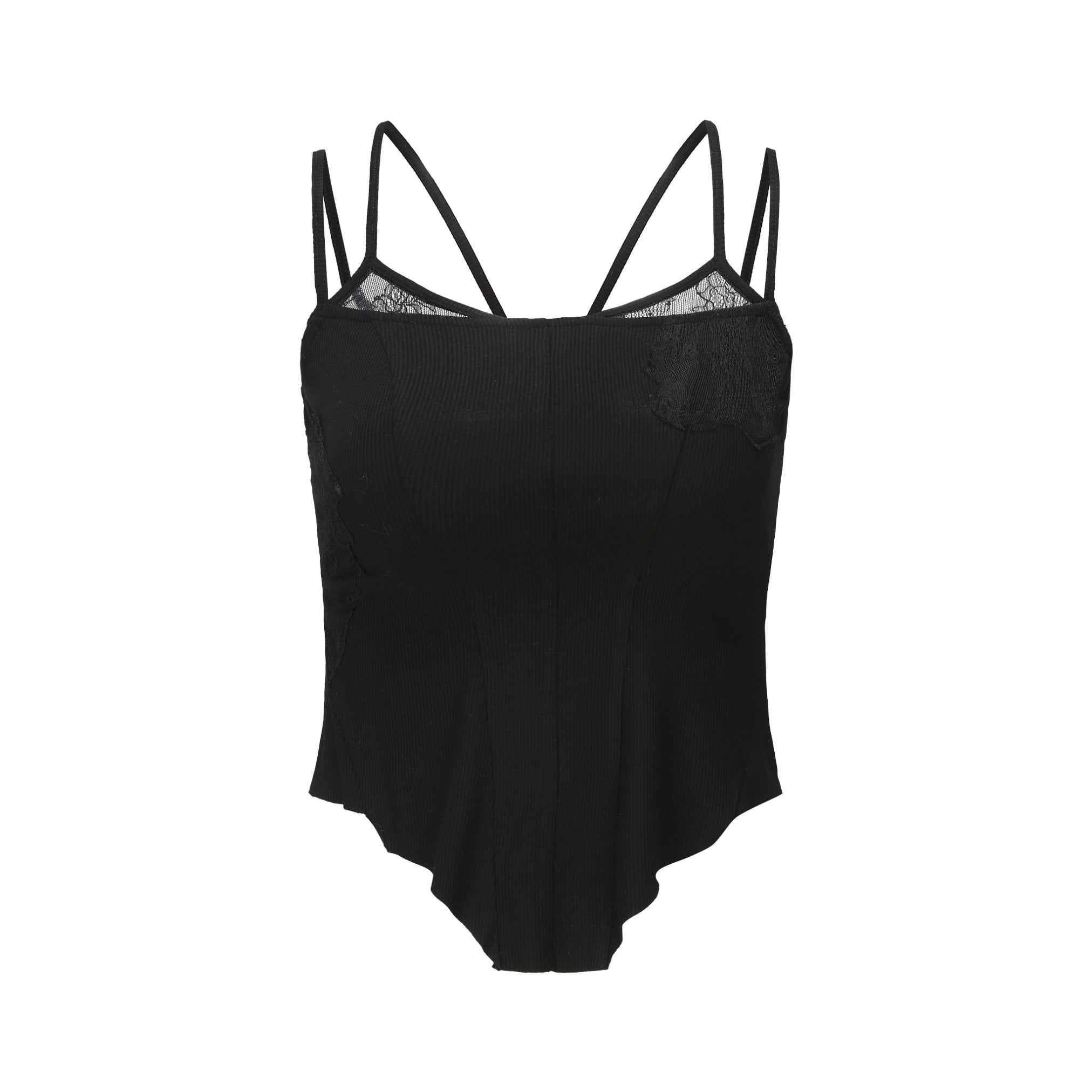 ELYWOOD Black Lace Striped Camisole | MADA IN CHINA