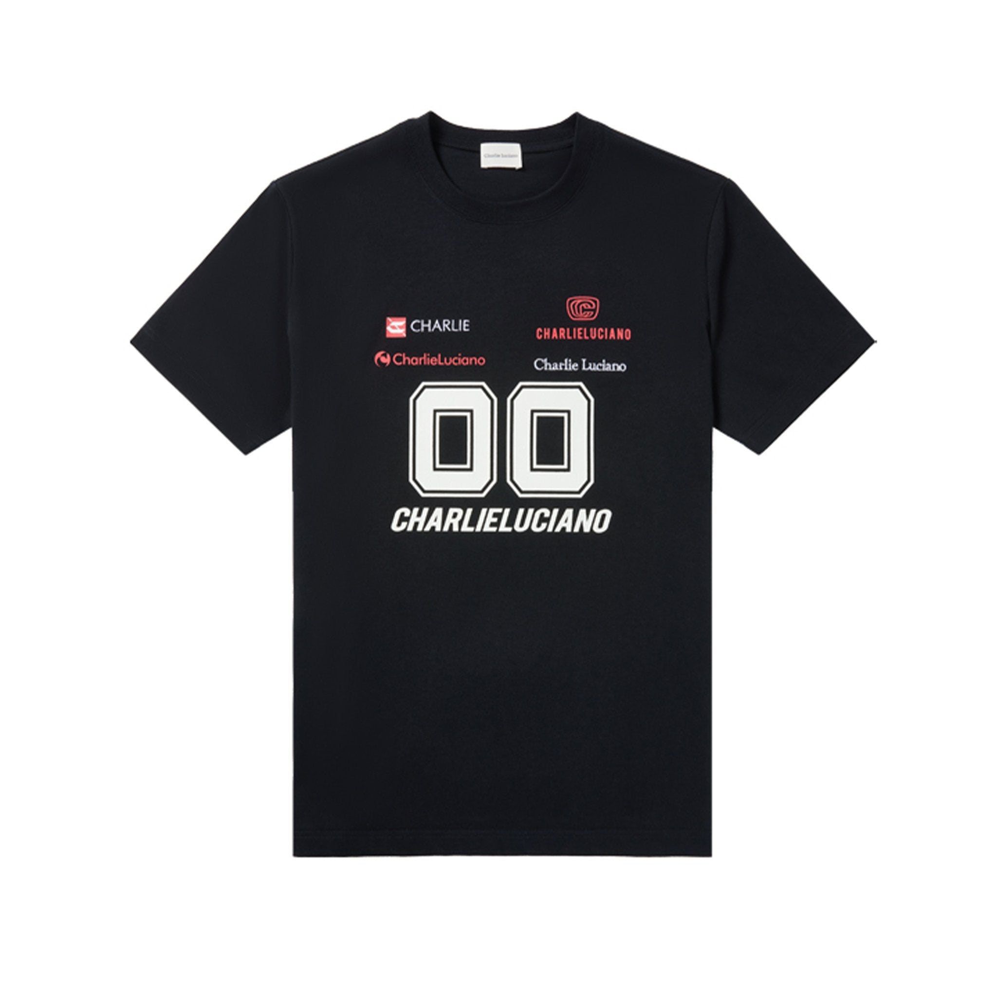 CHARLIE LUCIANO Black Logo Motorcycle Short - Sleeved T - Shirt | MADA IN CHINA