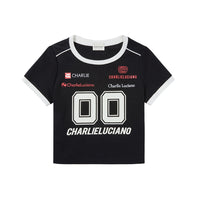 CHARLIE LUCIANO Black Logo Motorcycle Short Style Short - Sleeved T - Shirt | MADA IN CHINA