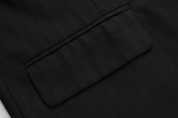 Maca Kaka Black Oversized Strip Blazer | MADA IN CHINA
