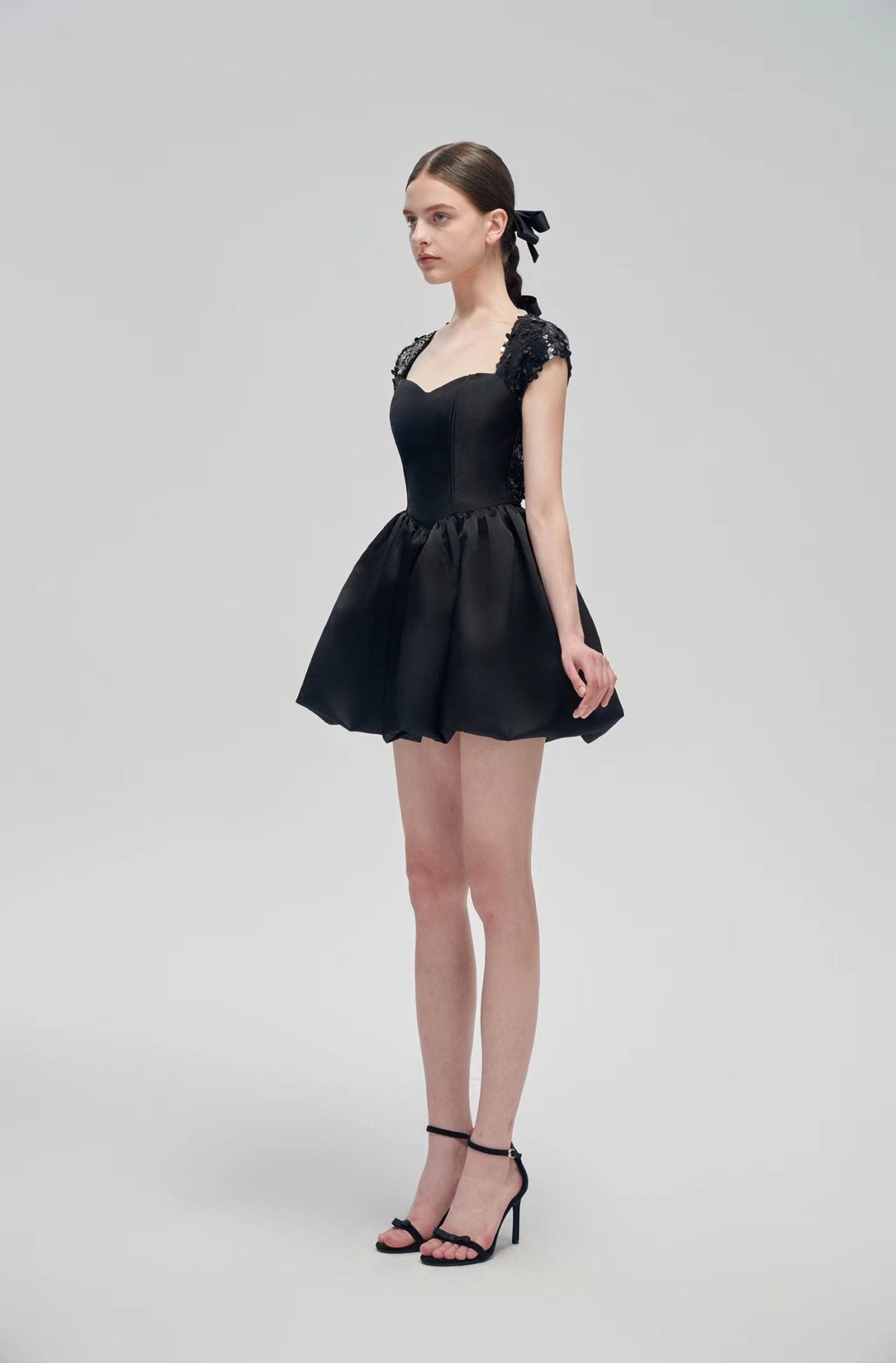 Fa sogno Black Sequined Heart Swan Skirt | MADA IN CHINA