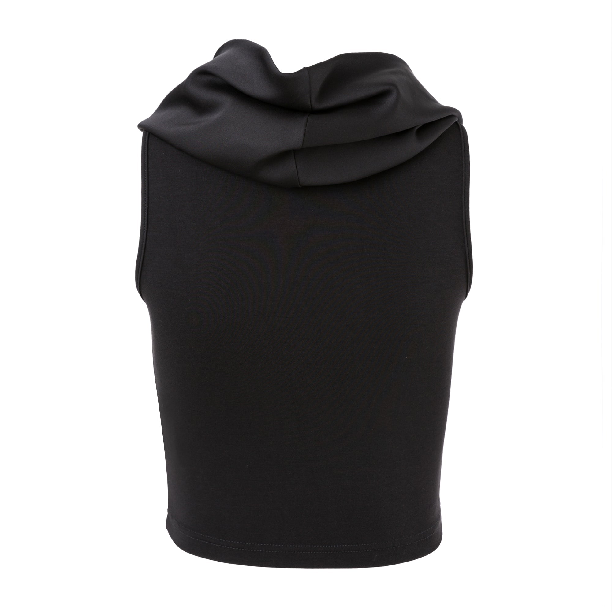 Ther. Black Silk Sleeveless Roll Neck Top | MADA IN CHINA